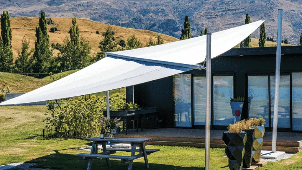 Shading and weather protection over a terrace