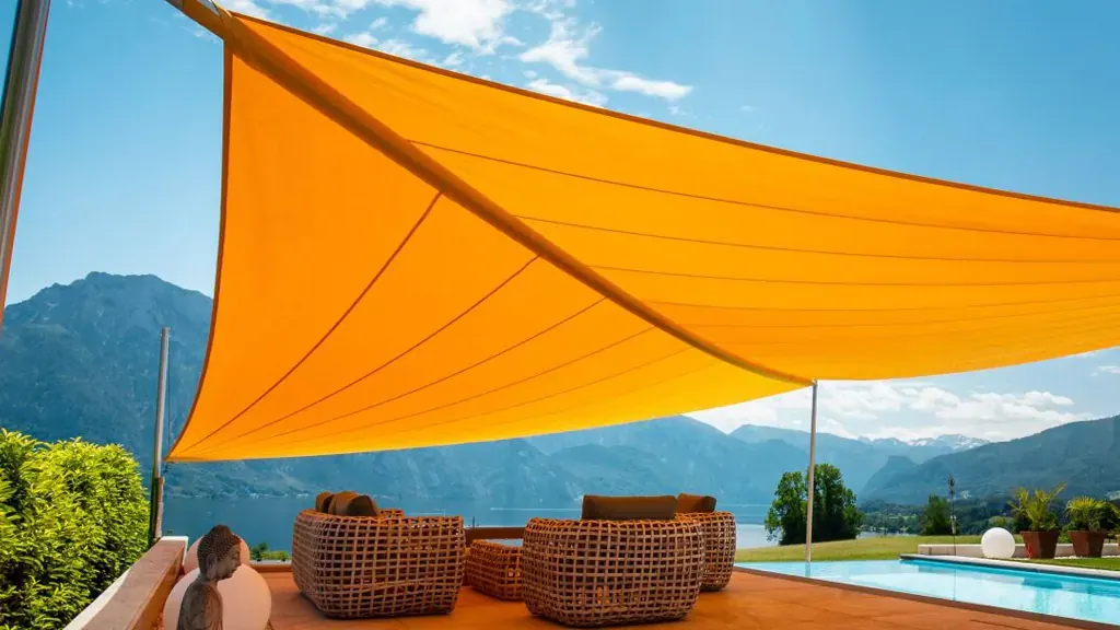 Retractable shade system on a home